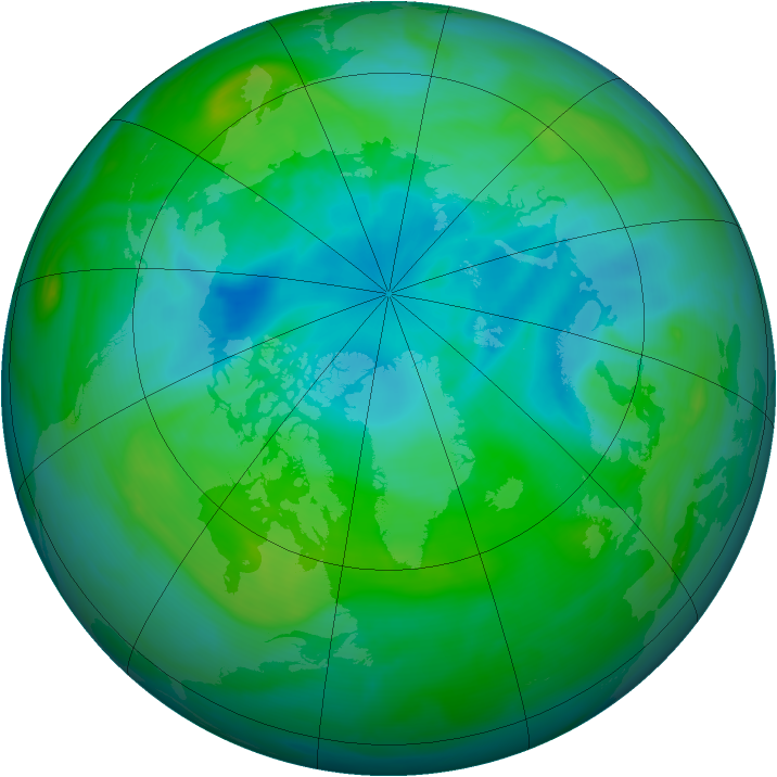 Arctic ozone map for 11 August 2005